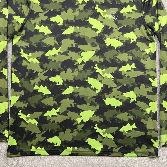 Googan Squad Hoodie Mens Small Fish Print Fishing Performance Light Pullover - Picture 2 of 10